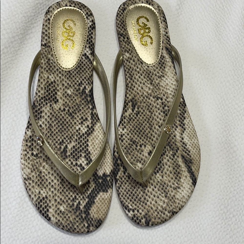 - GBG Golden Snake Sandals size 8